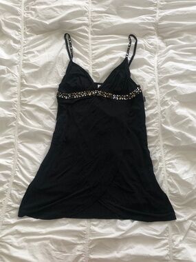 MOSCHINO Mare Vintage Bedazzled Babydoll Beach Dress